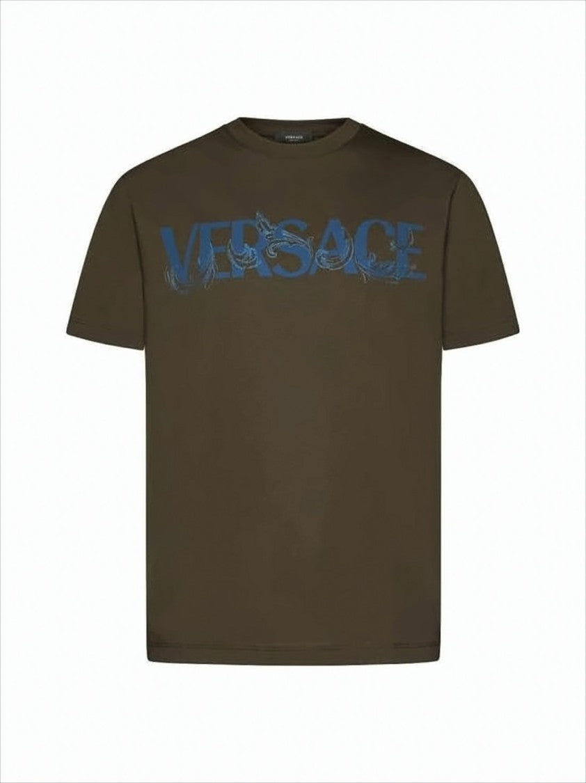 Olive-Brown Graphic Logo Short-Sleeve T-Shirt