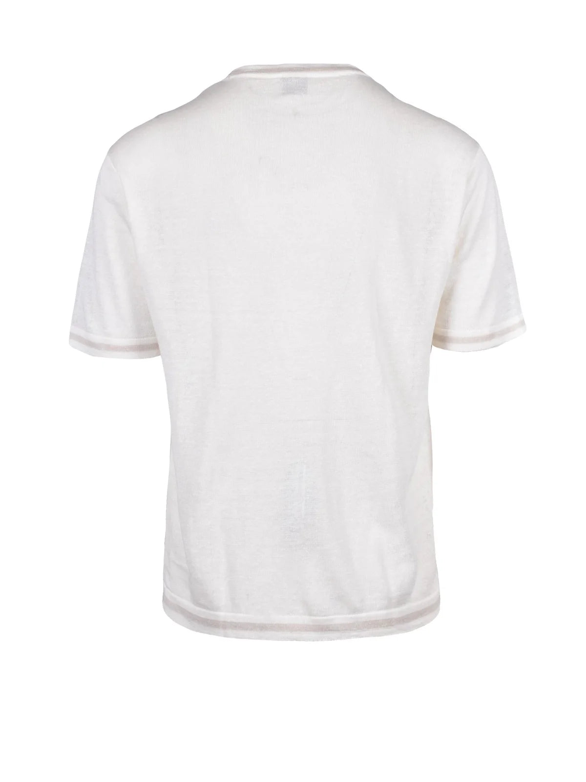 White Linen Cotton Crew Neck Top
