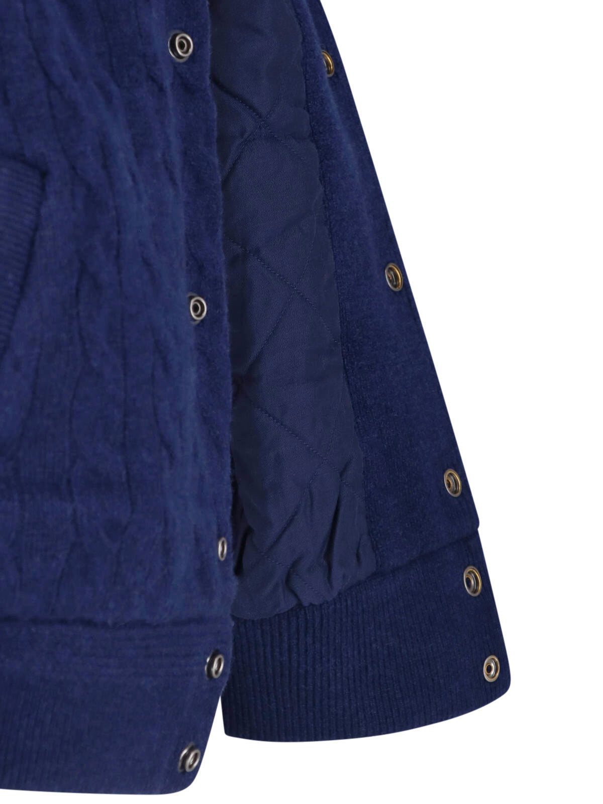 White Cropped Cable Knit Logo Jacket