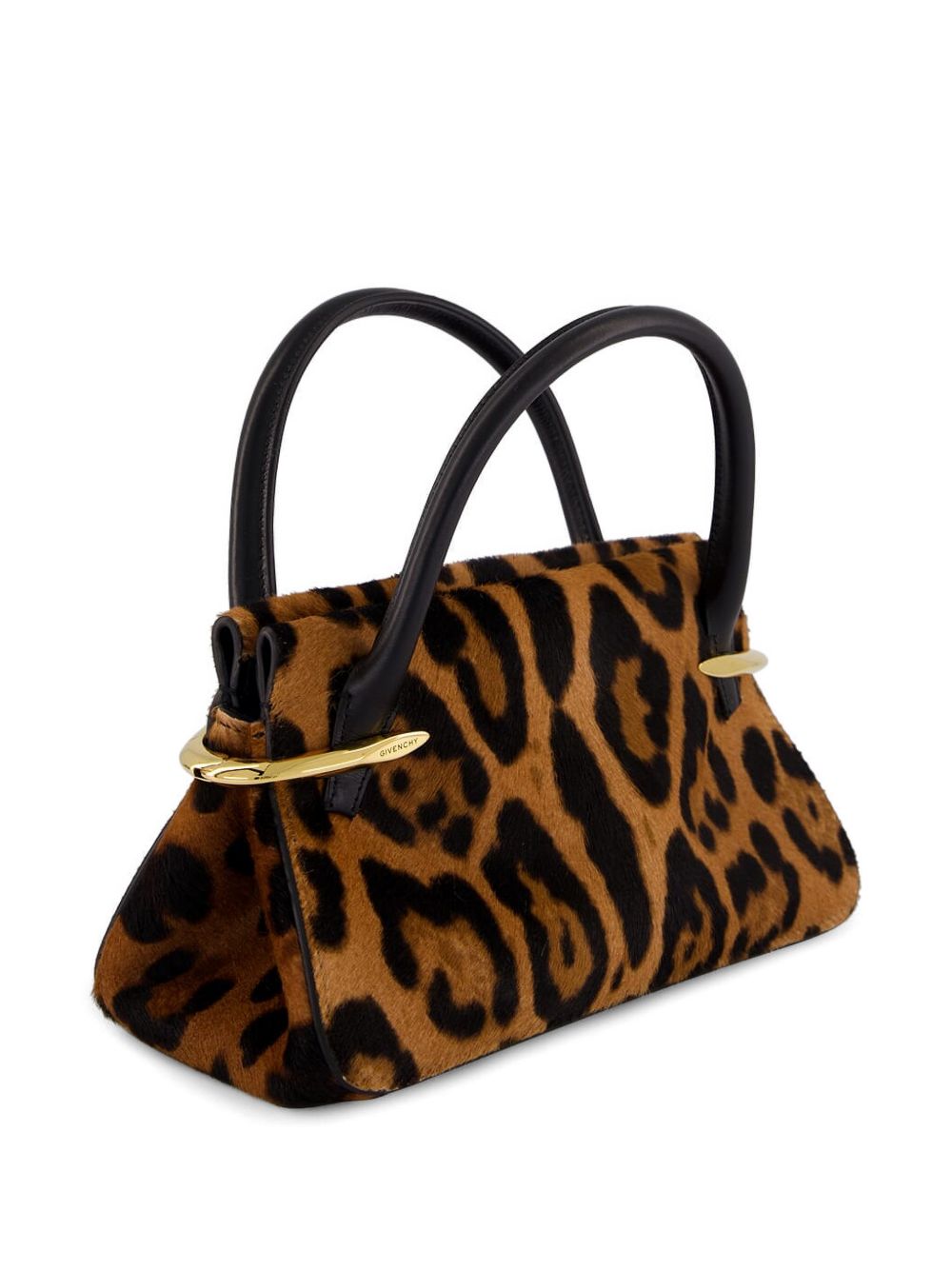 Structured Leopard Print Handbag