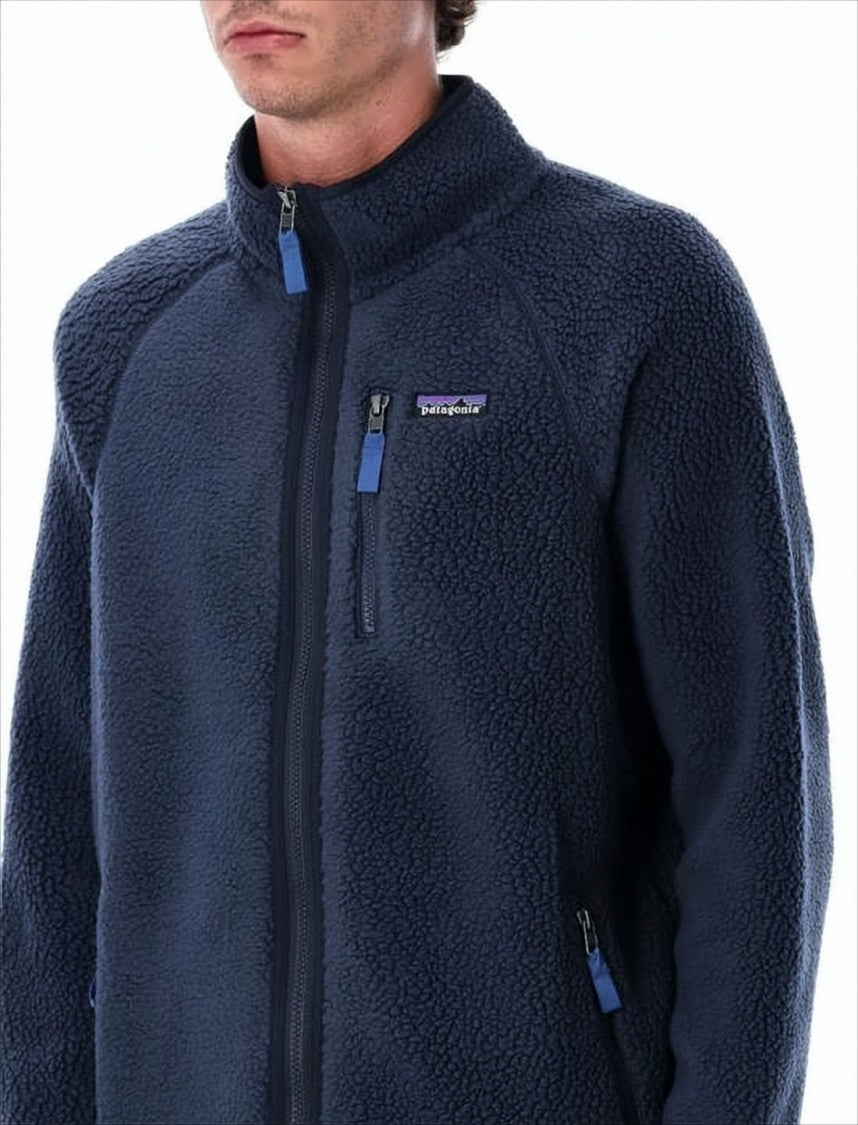 Textured Fleece Casual Jacket With Stand Collar