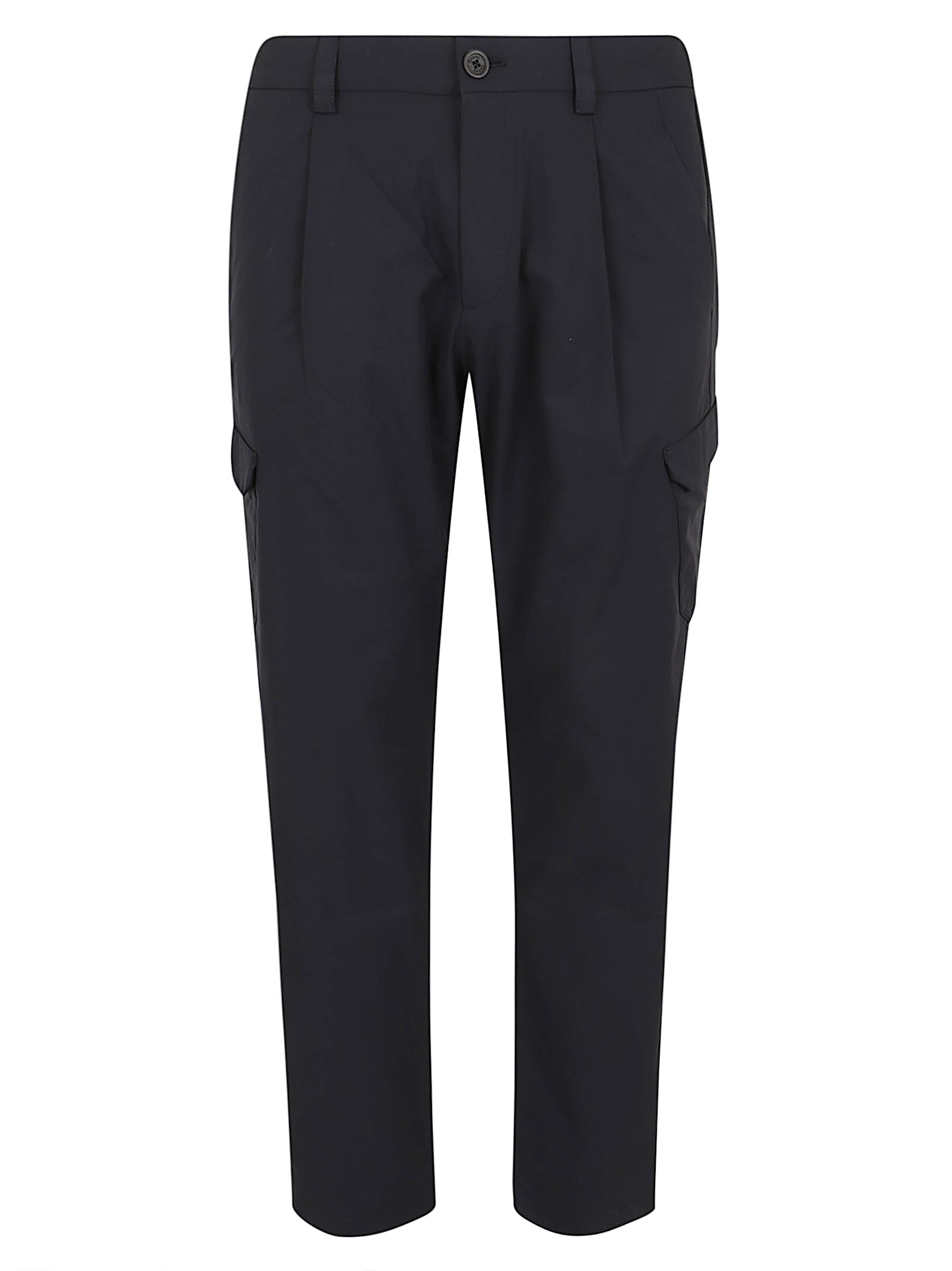 Straight-Leg Casual Trousers with Flap Pockets