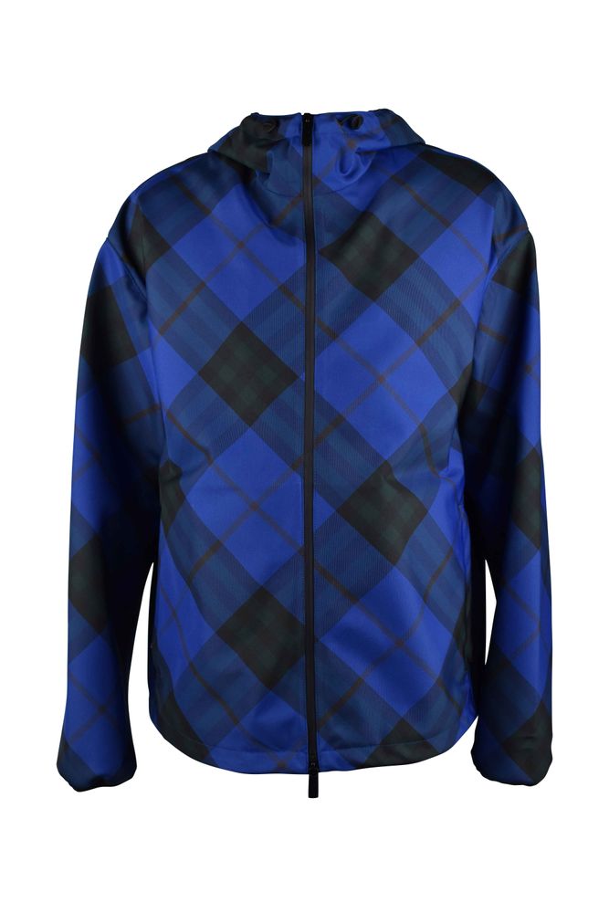 Plaid Hooded Jacket With Equestrian Embroidery