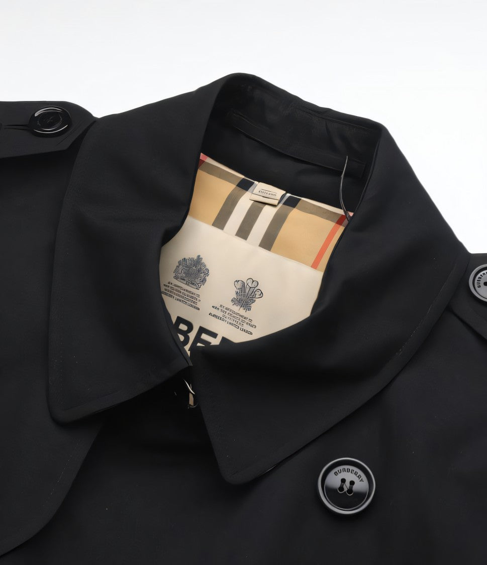 Black Double-Breasted Trench Coat