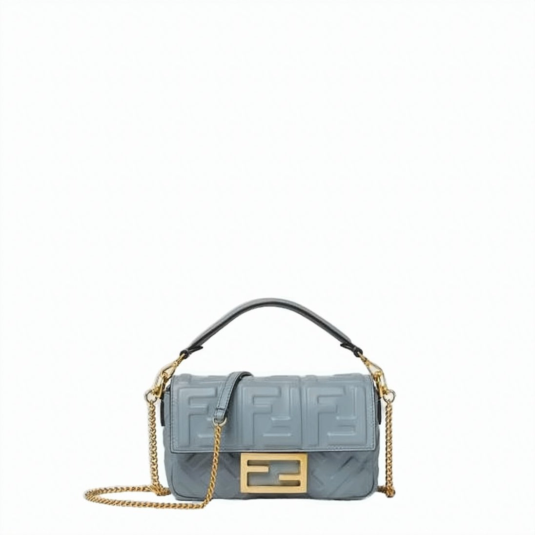 Structured Blue Calf Leather Mini Crossbody Bag