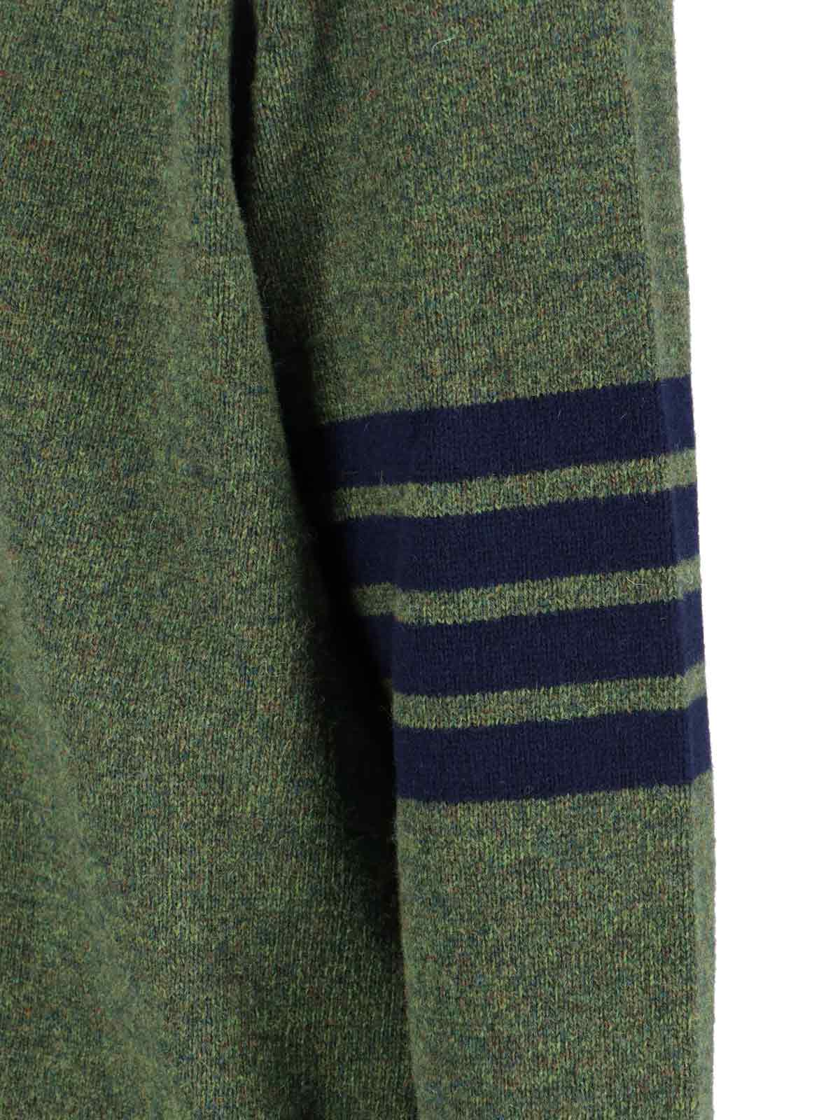 Green 4-Bar Wool Sweater