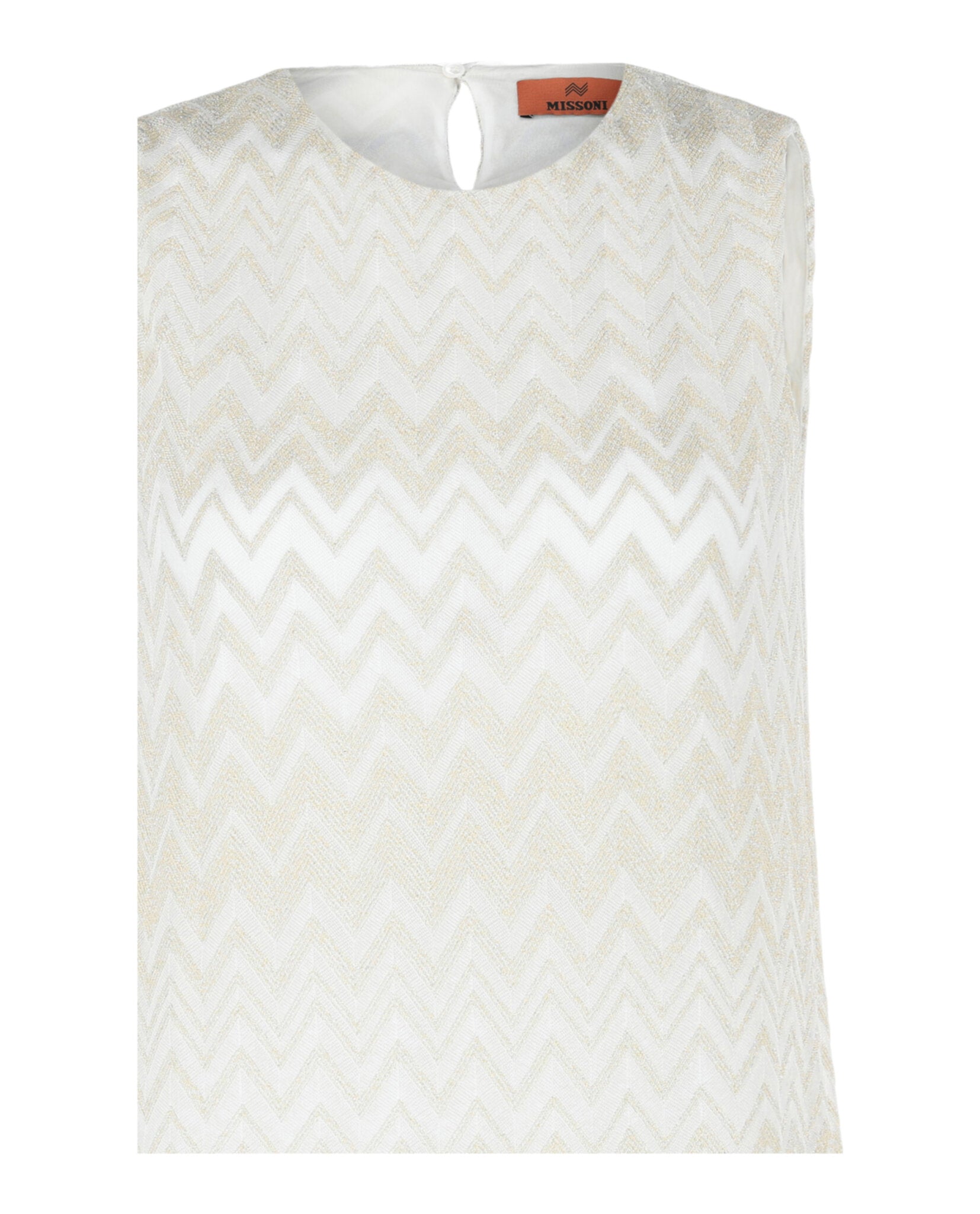 Metallic Zigzag Print Shift Dress