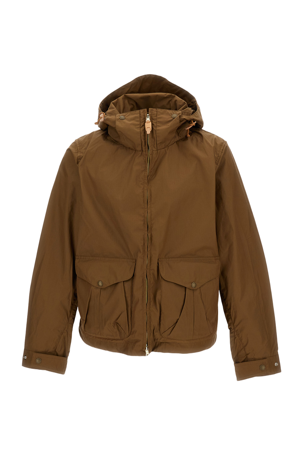 Unlined Boxy-Cut Brown Jacket