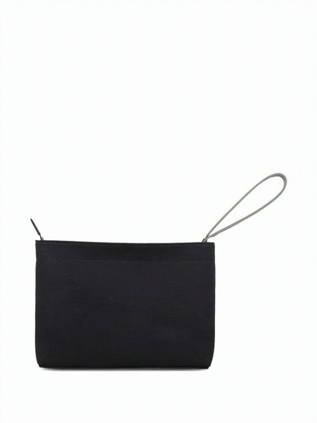 Rectangular Calf Leather Clutch with Edgy Logo Design