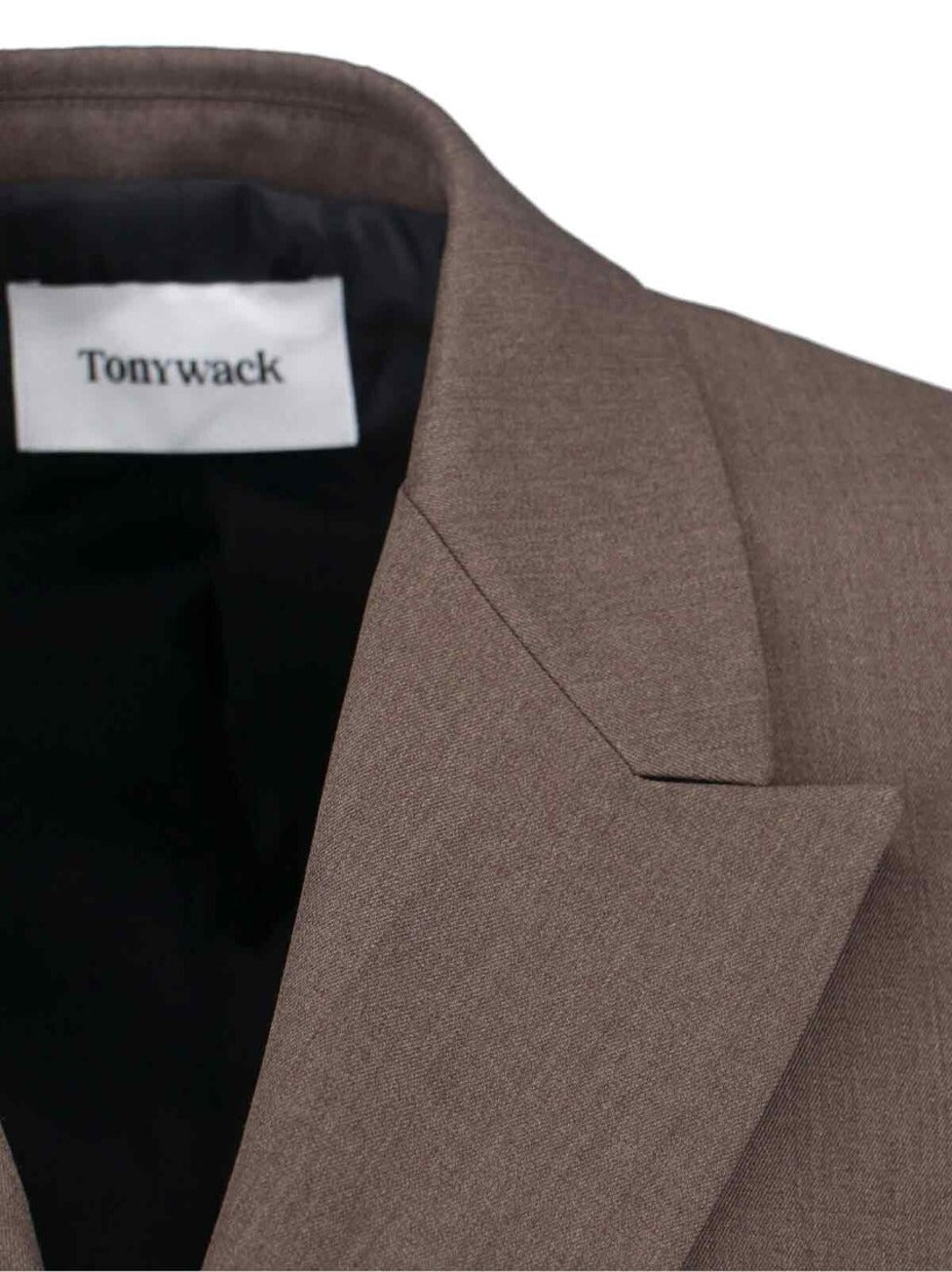 Double-Breasted Brown Blazer With Wide Lapels