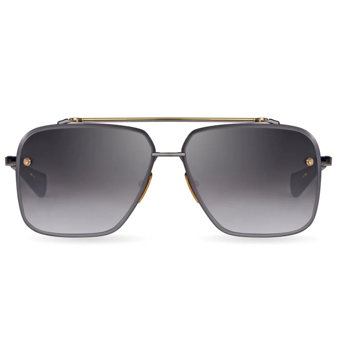 Mach-Six Geometric Square Frame Sunglasses with Gold-tone Accents