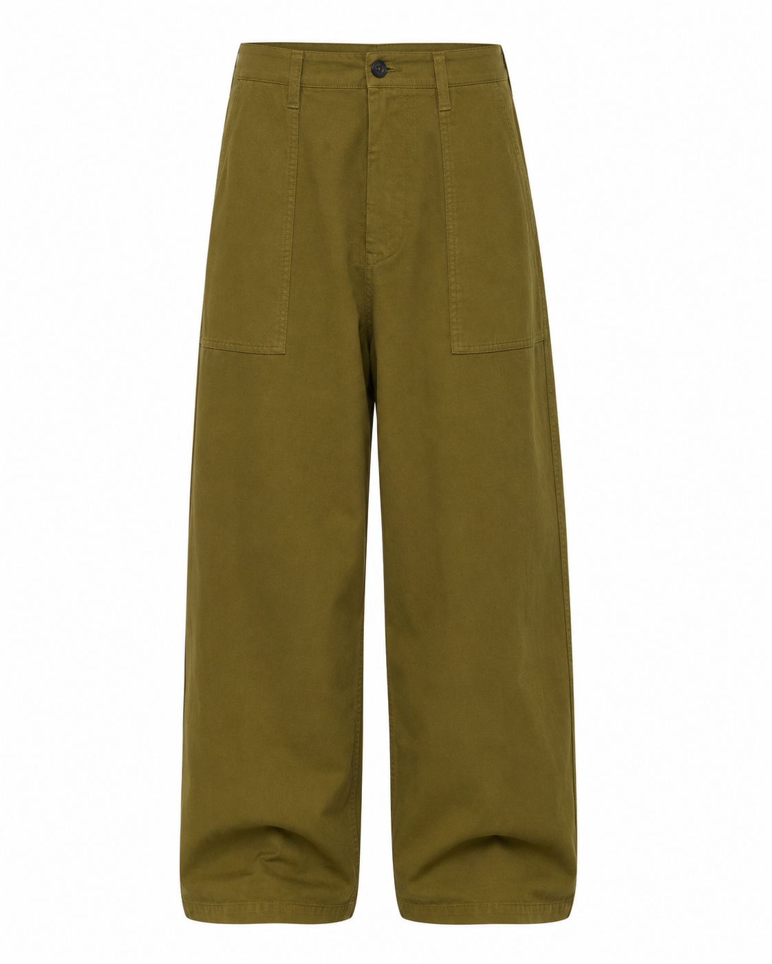 Olive Green Sasha Oversized Cotton Trousers
