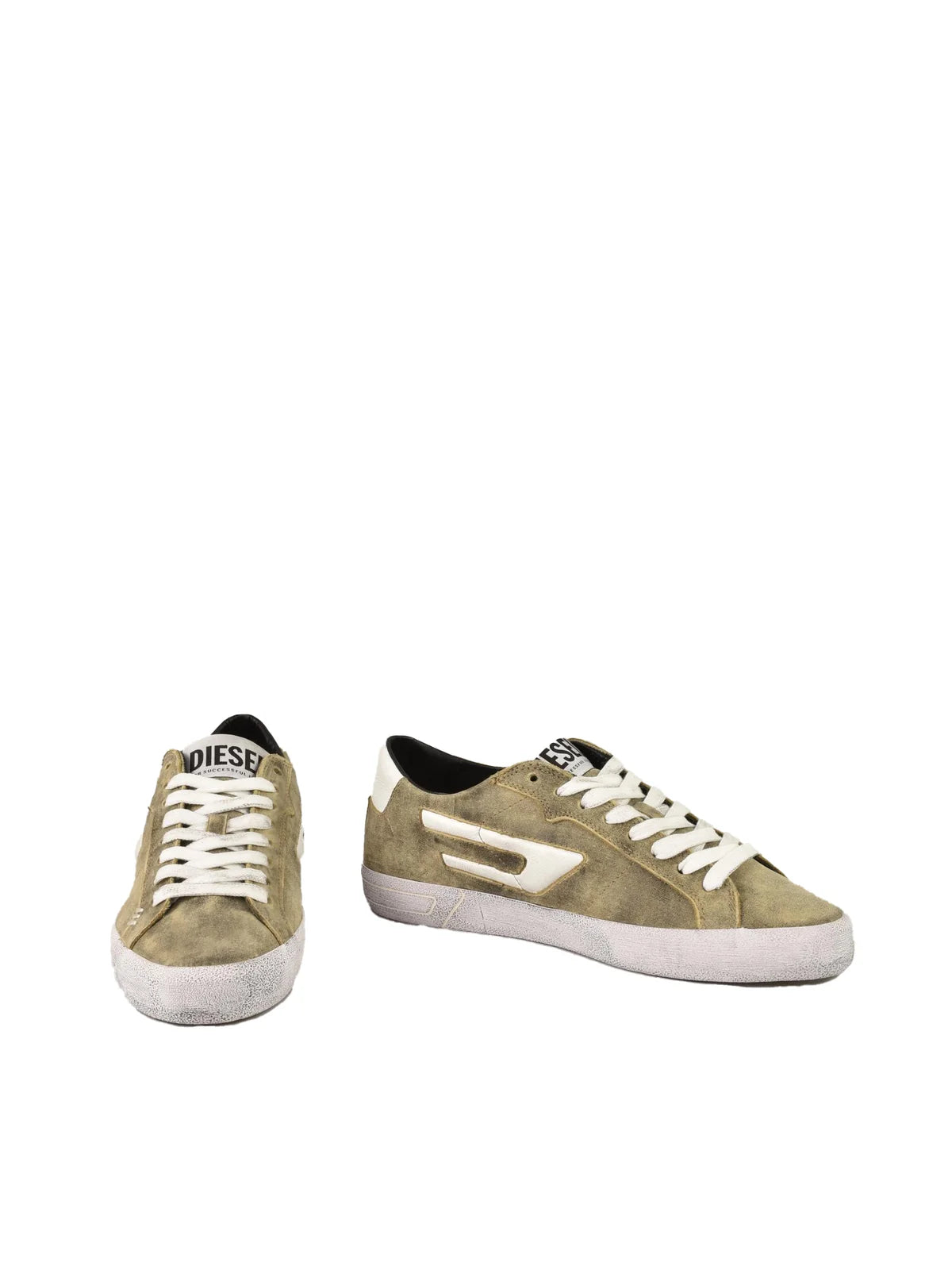 Brown/White Leather Sneakers