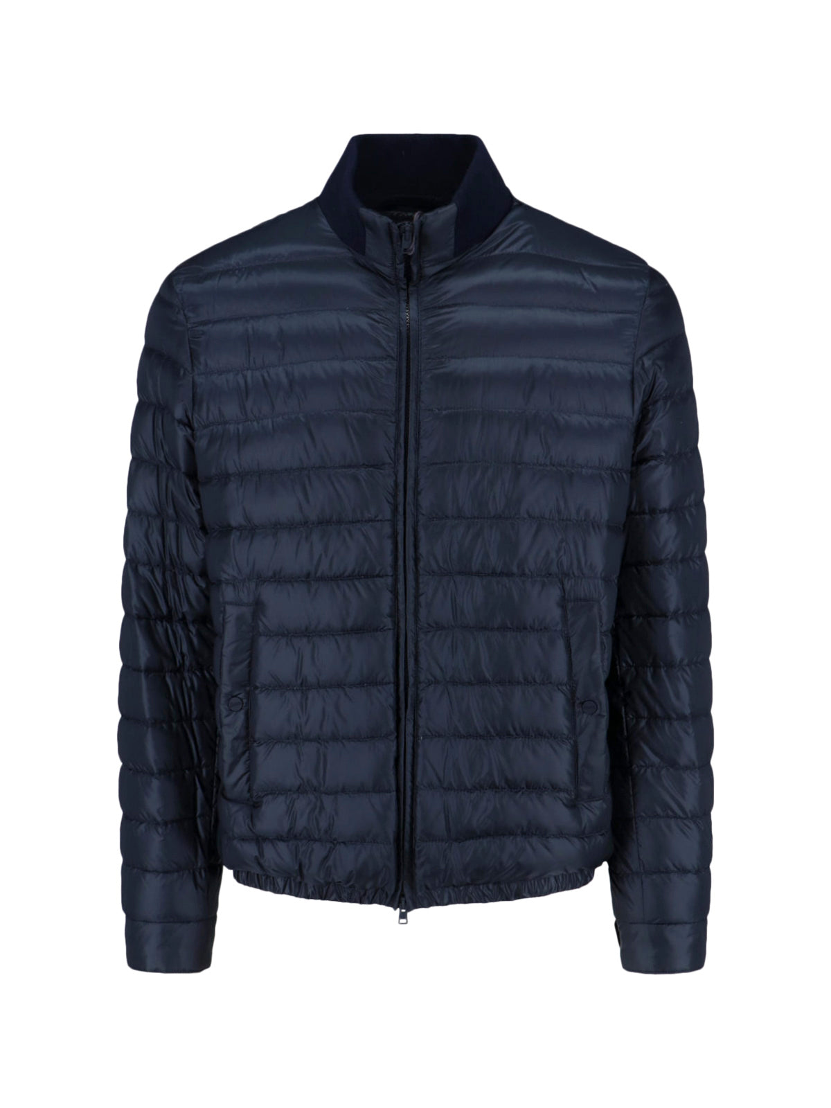 Tailored Black Casual Jacket With High Collar And Seam Detailing