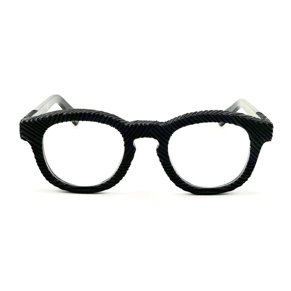 Tblack 03 Igor 001 Phantos-Shape Handcrafted Sunglasses In Textured Celluloid