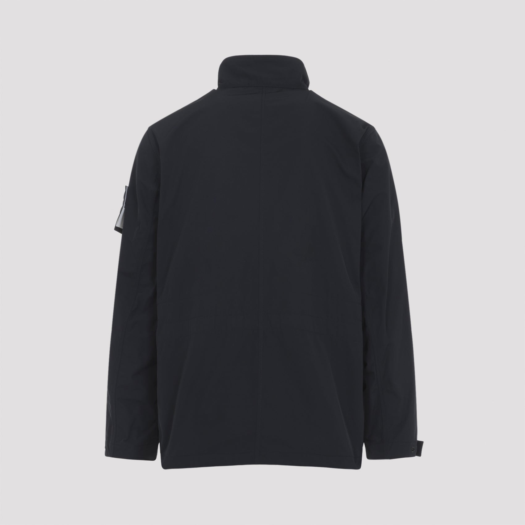 Casual Black Jacket With High Collar
