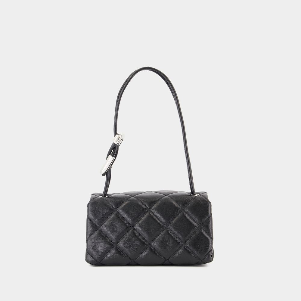 The Mini Dual Chain Shoulder Bag - Leather - Black