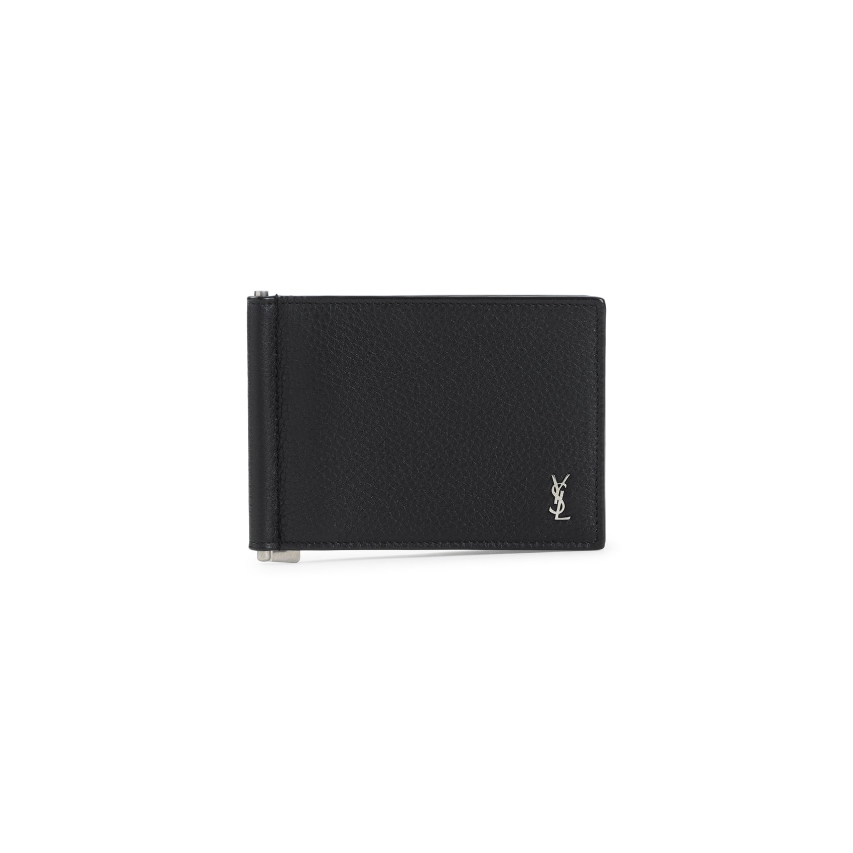 Textured Black Calf Leather Bifold Wallet