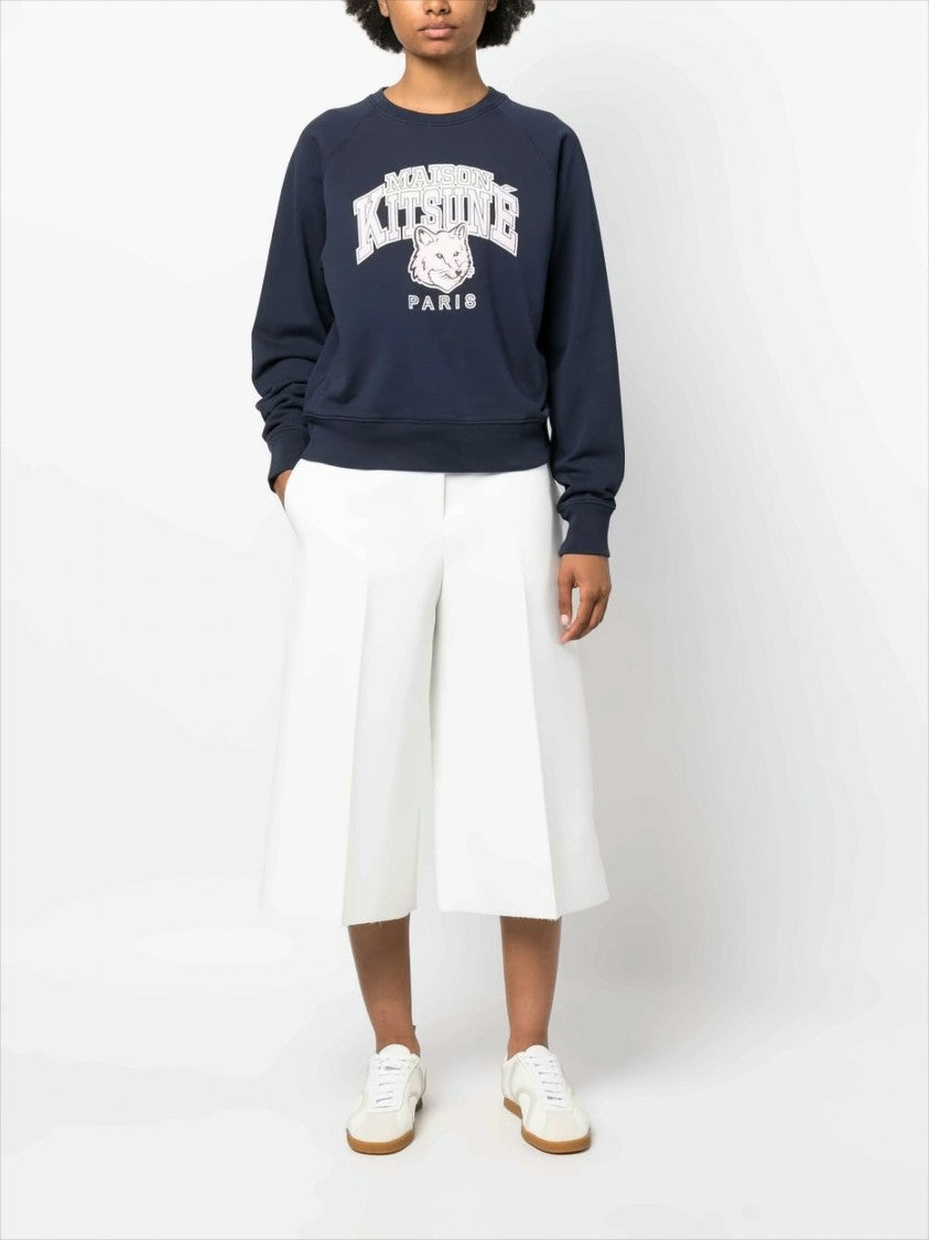 Classic Crew Neck Fox Graphic Sweatshirt