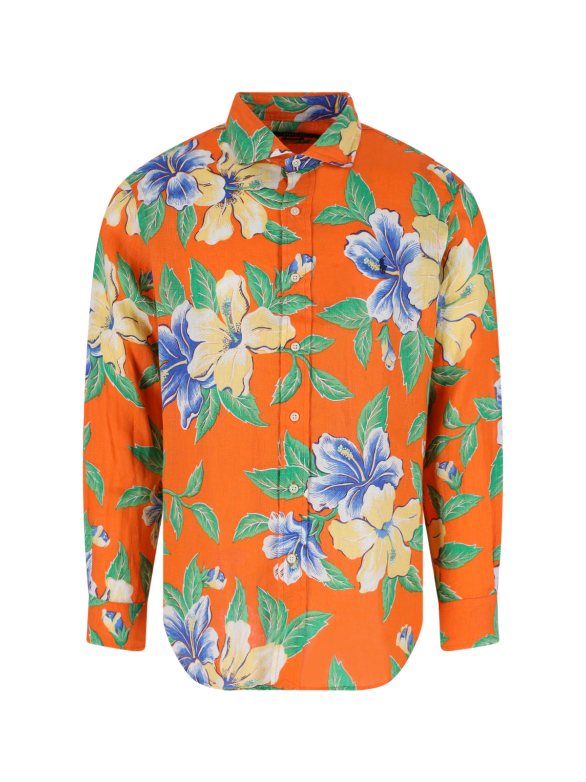 Multicolor Floral Print Linen Shirt