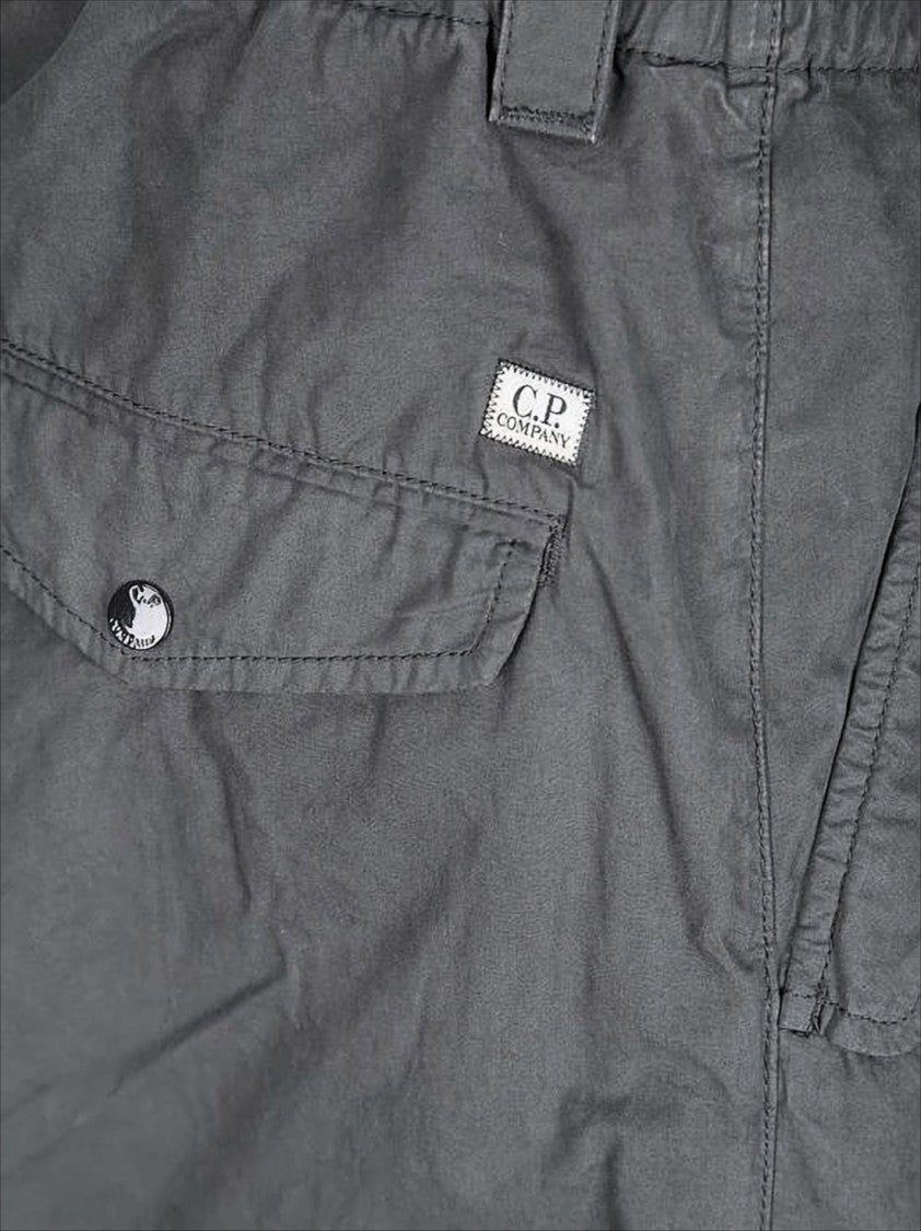 Matte Finish Grey Straight Pants with Button Closure