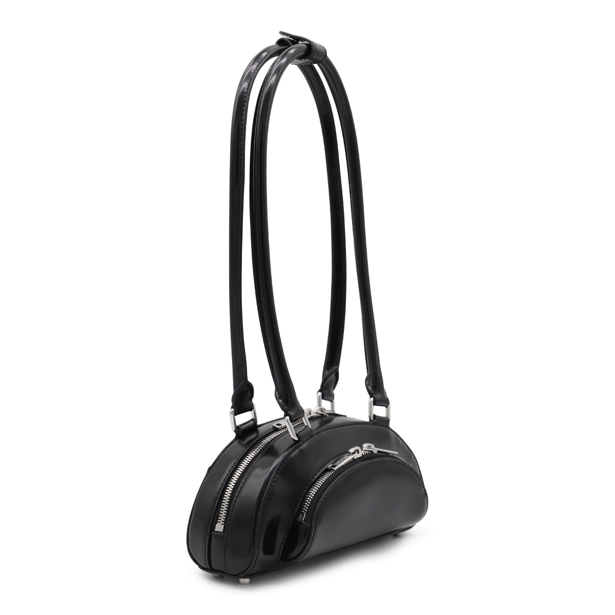 Black Leather Mini Top Handle Bag
