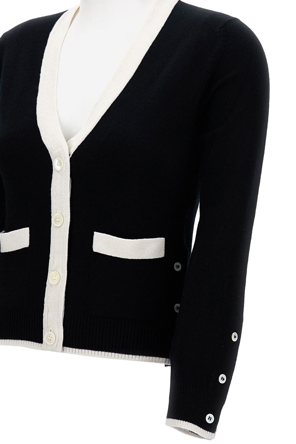 V-Neck Cardigan with Classic Button Closure