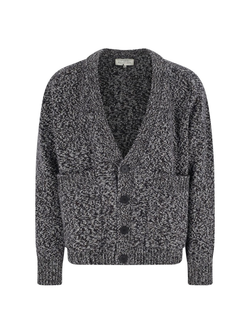 Textured Multicolour Knit Sweater With Ribbed Cuffs