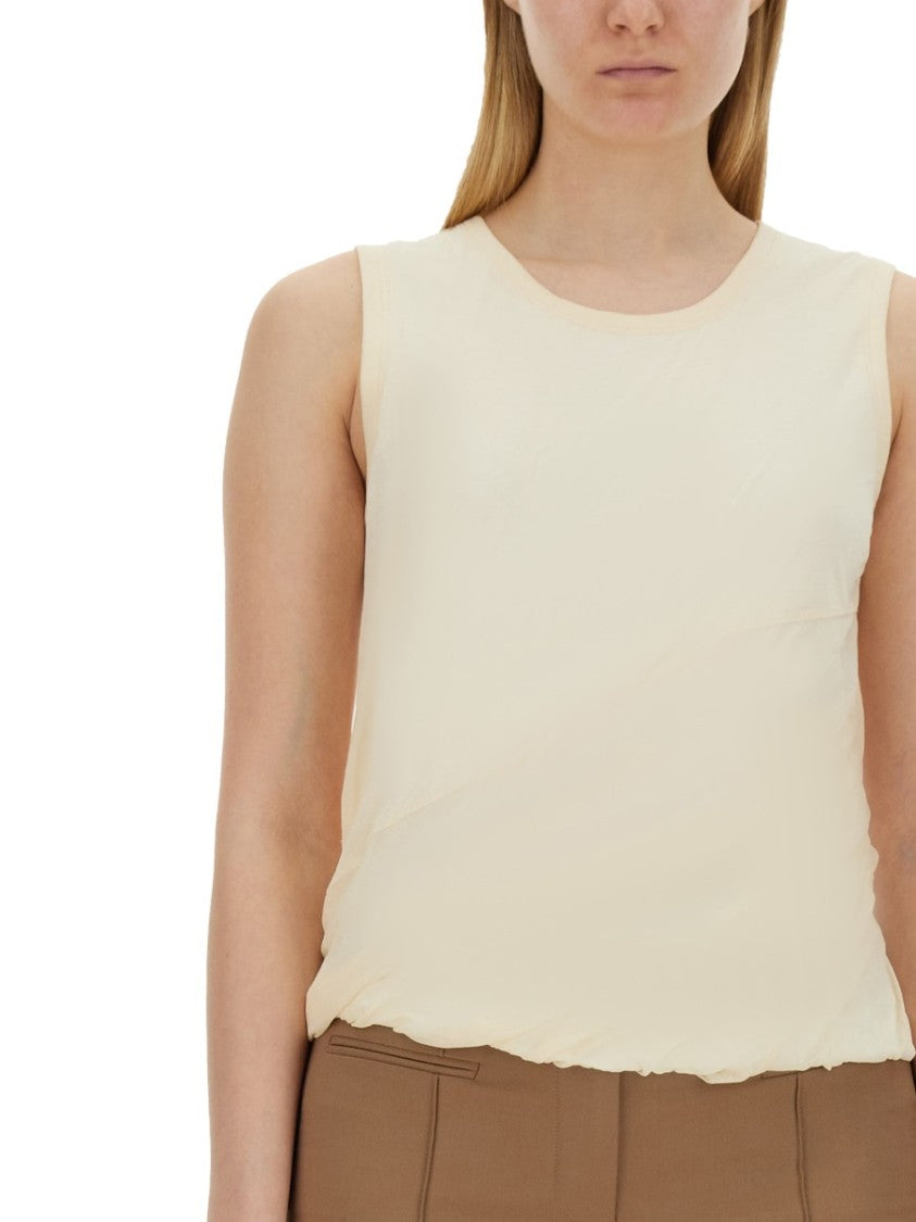 Relaxed Fit Cotton Tank Top With Frayed Hem