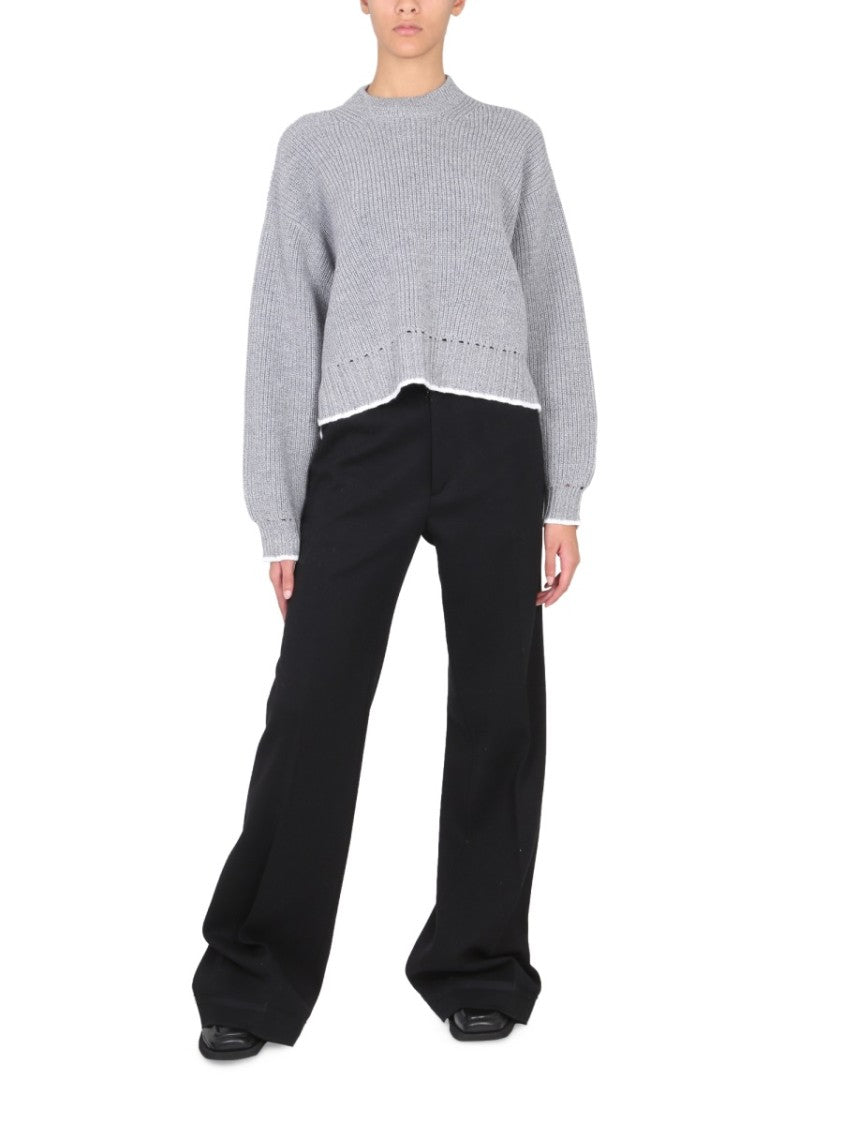 Turn-Neck Wool Jersey Sweater