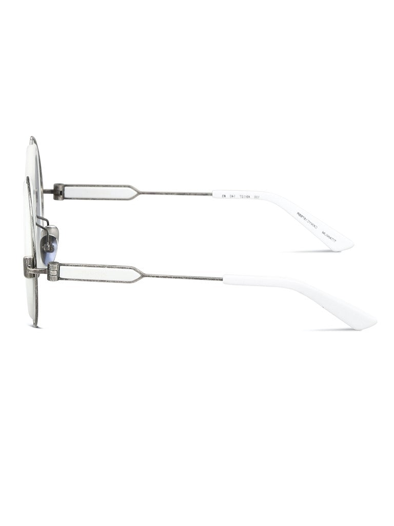 Bold Oversized Round Sunglasses with Metal and Acetate Frame