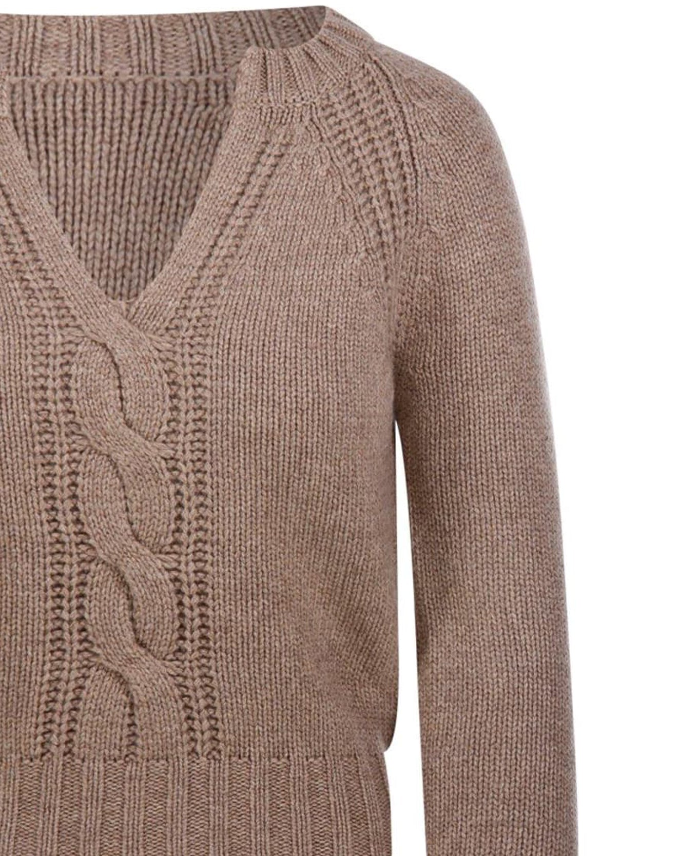V-Neck Cable Knit Cashmere Sweater from Max Mara
