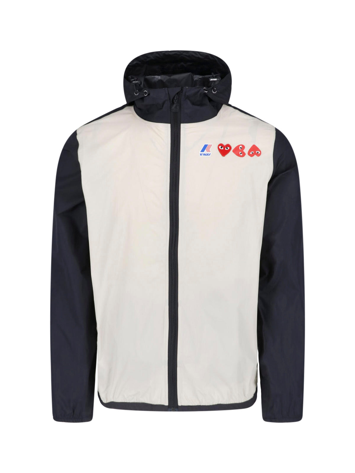 Beige/Black Two-Tone Heart Motif Jacket