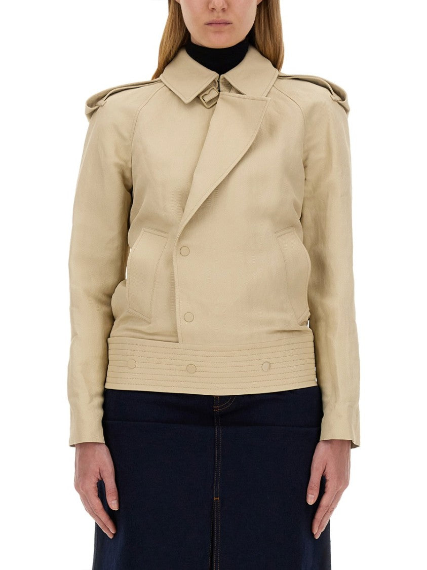 Structured Double-Breasted Trench Jacket