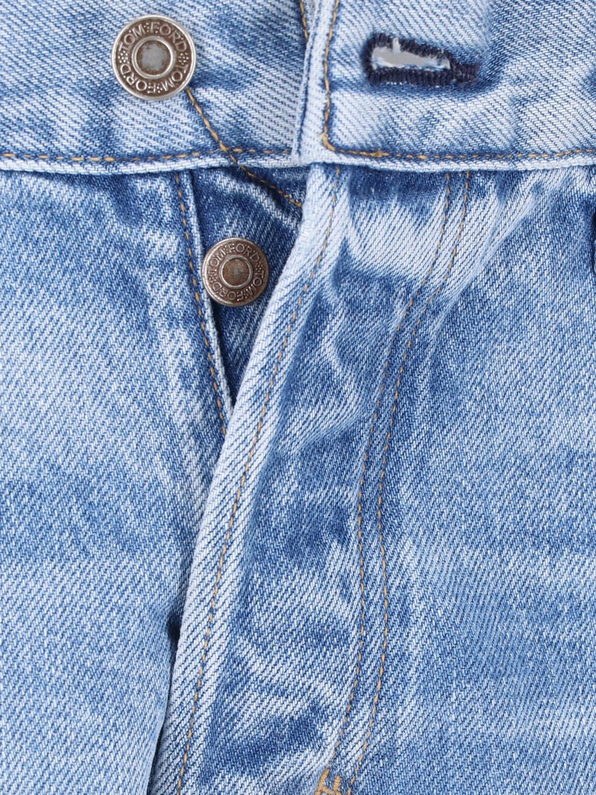 Light Blue Straight-Leg Cotton Jeans