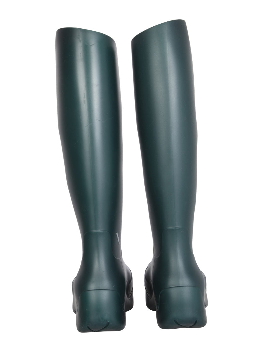 High-Top Rubber Puddle Boots with Glossy Finish