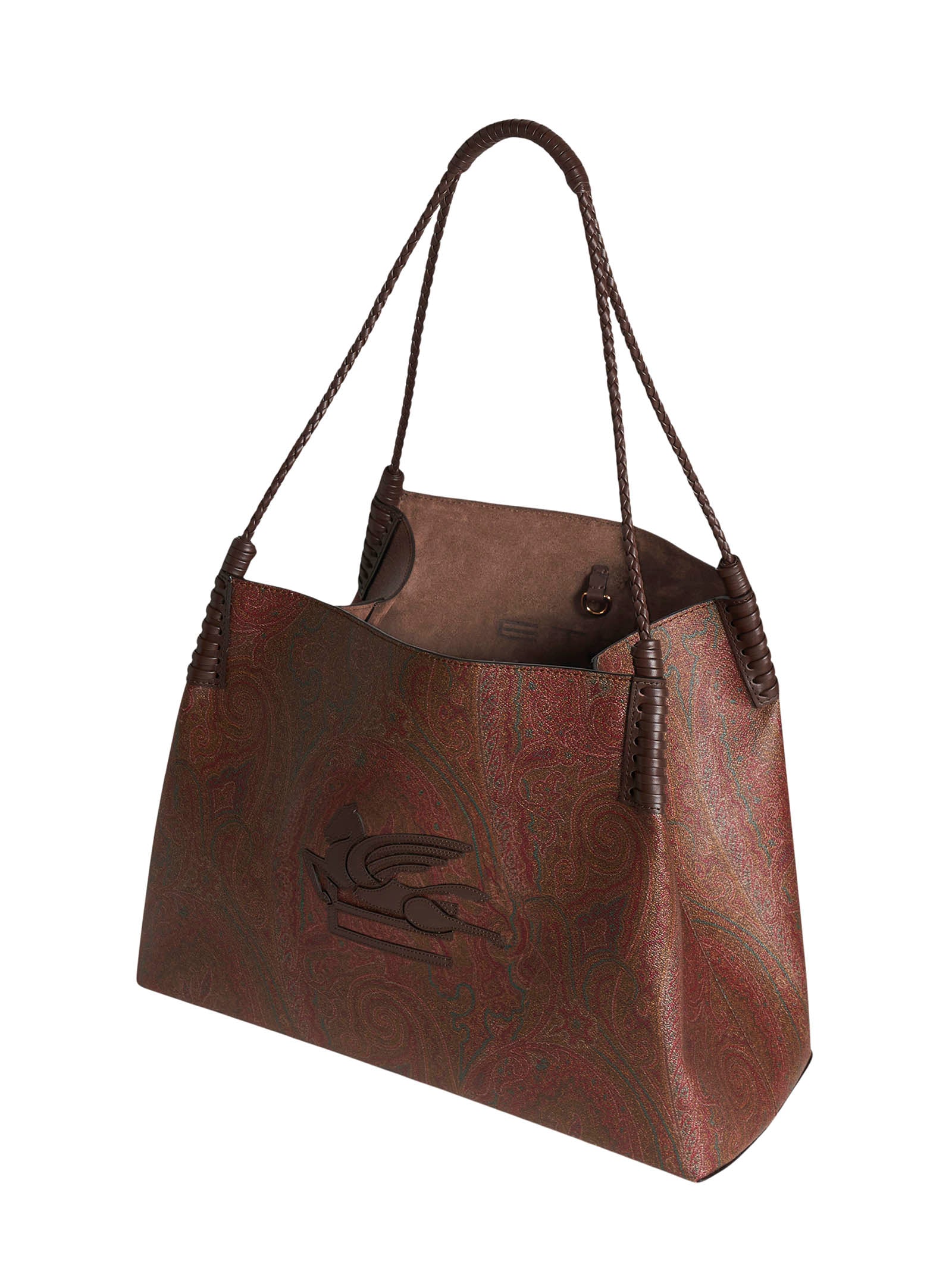 Medium Brown Paisley Jacquard Shopping Bag