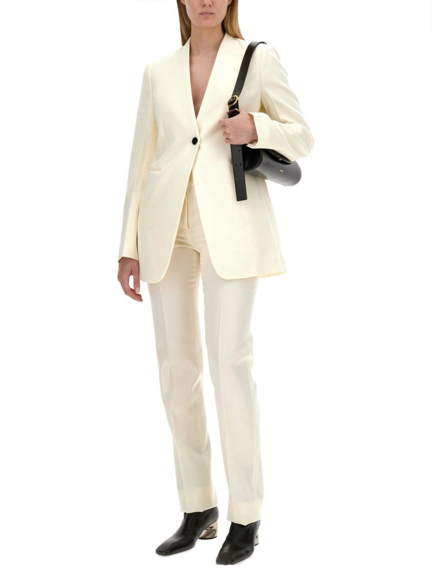 Tailored Wool Pants With Classic Waistband
