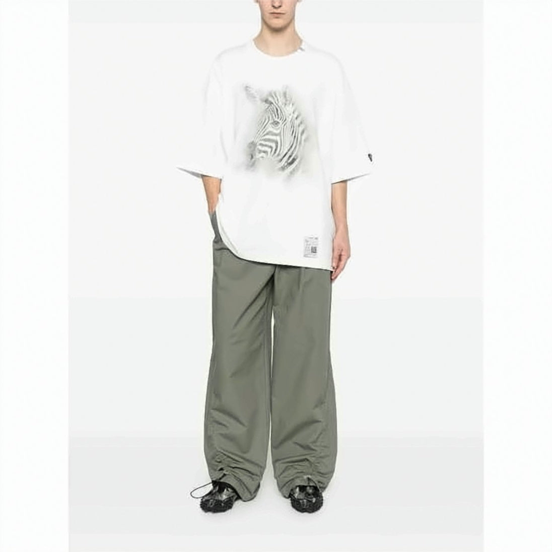 Oversized Graphic T-Shirt with Zebra Head Print