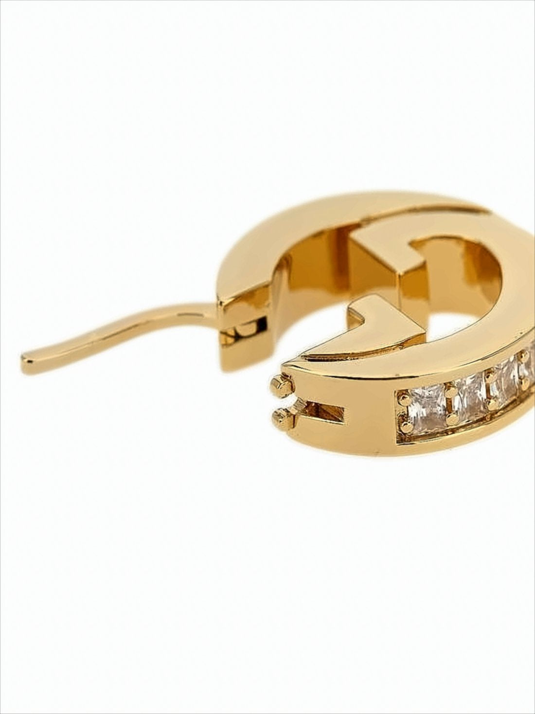 Polished Gold-Tone Hoop Earrings with Cut-Out Design