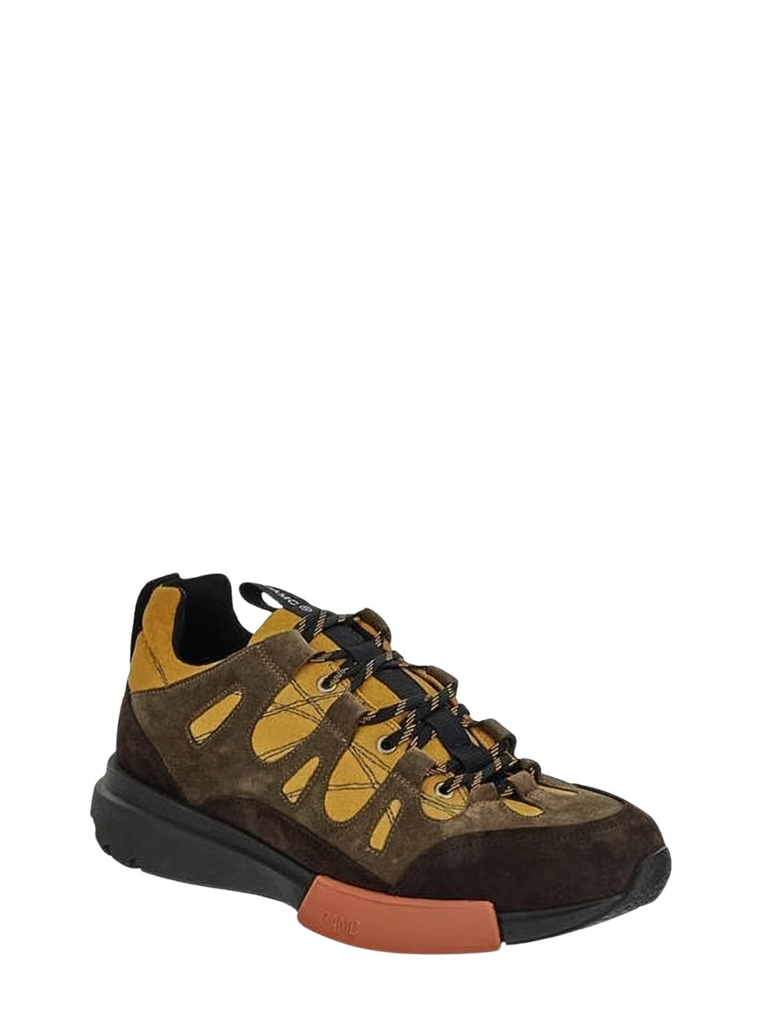 Low-Top Leather and Mesh Sneakers