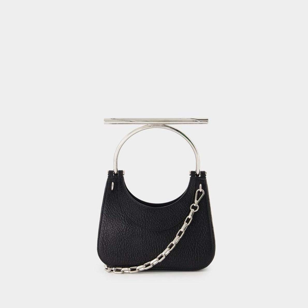 Mini Cross Bar Purse - Leather - Black