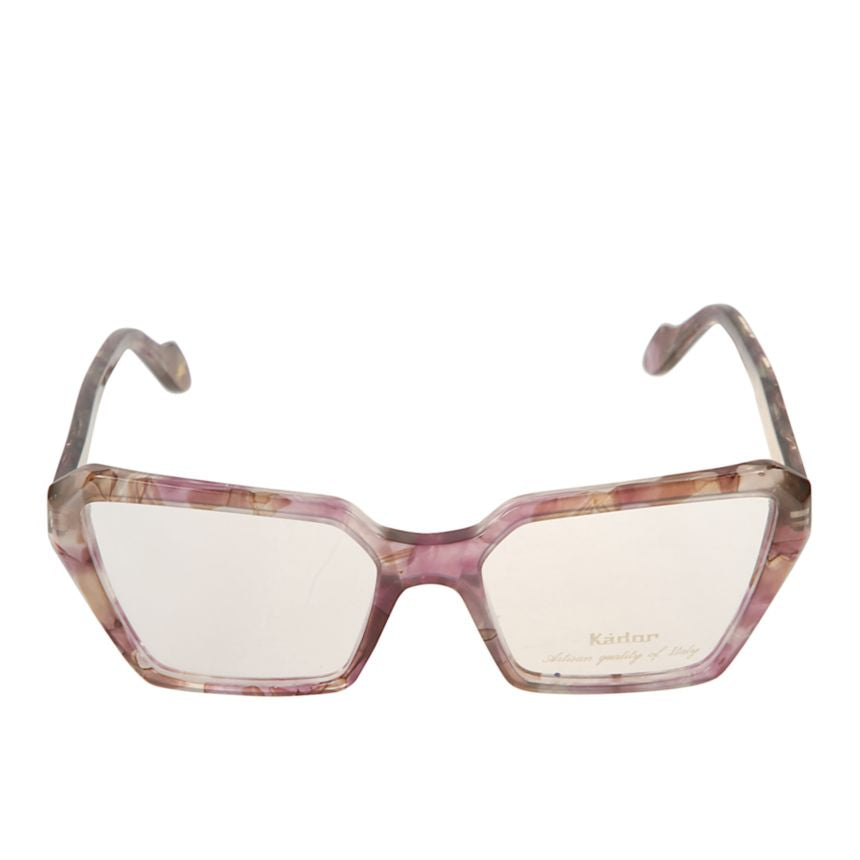 Kamila Light Geometric Frame Eyeglasses with Marbled Finish