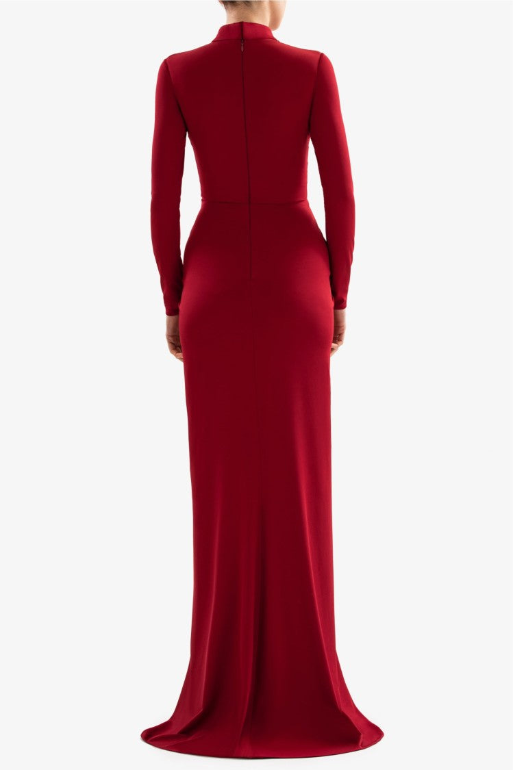 Jersey Pleated Long Dress
