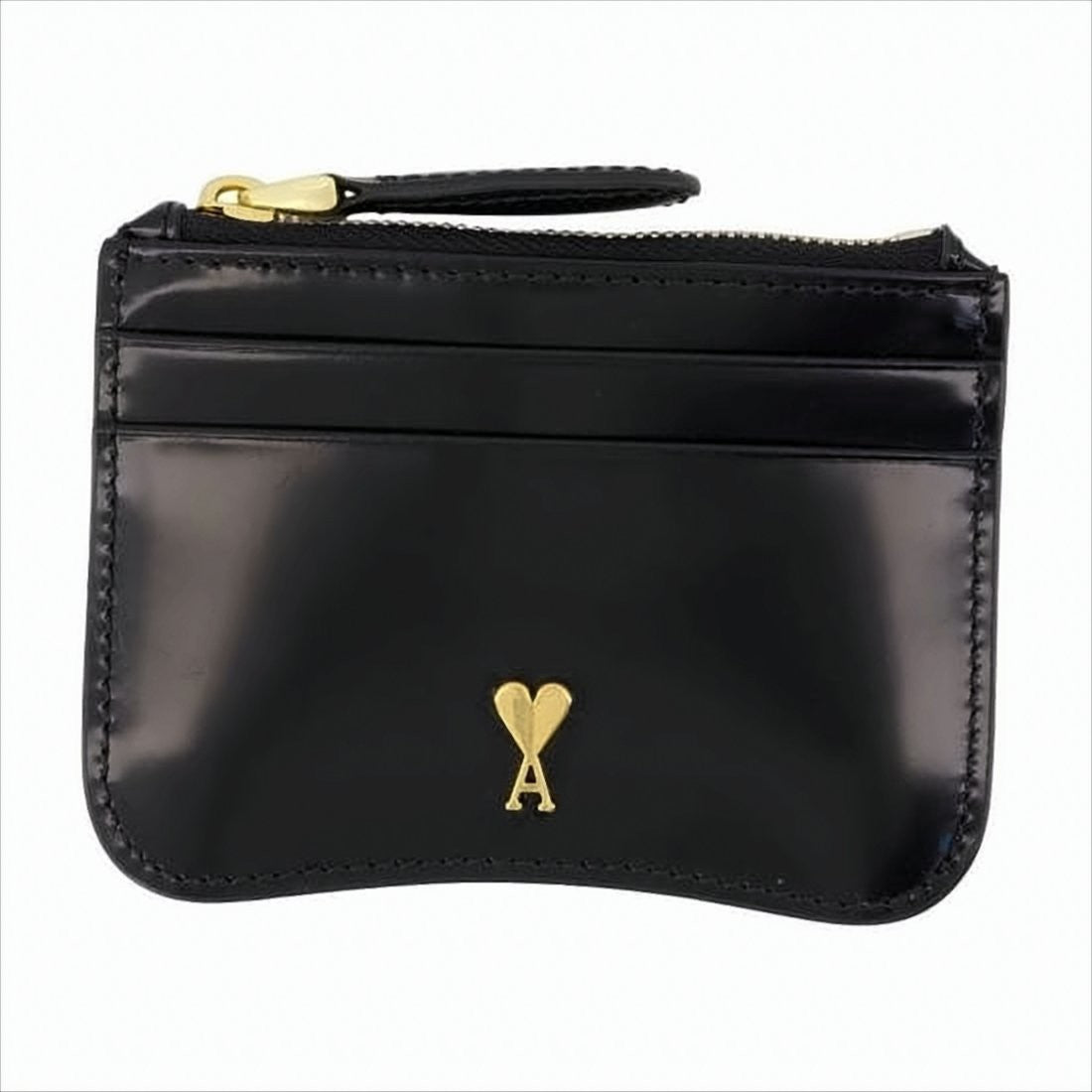 Compact Black Calf Leather Card Wallet