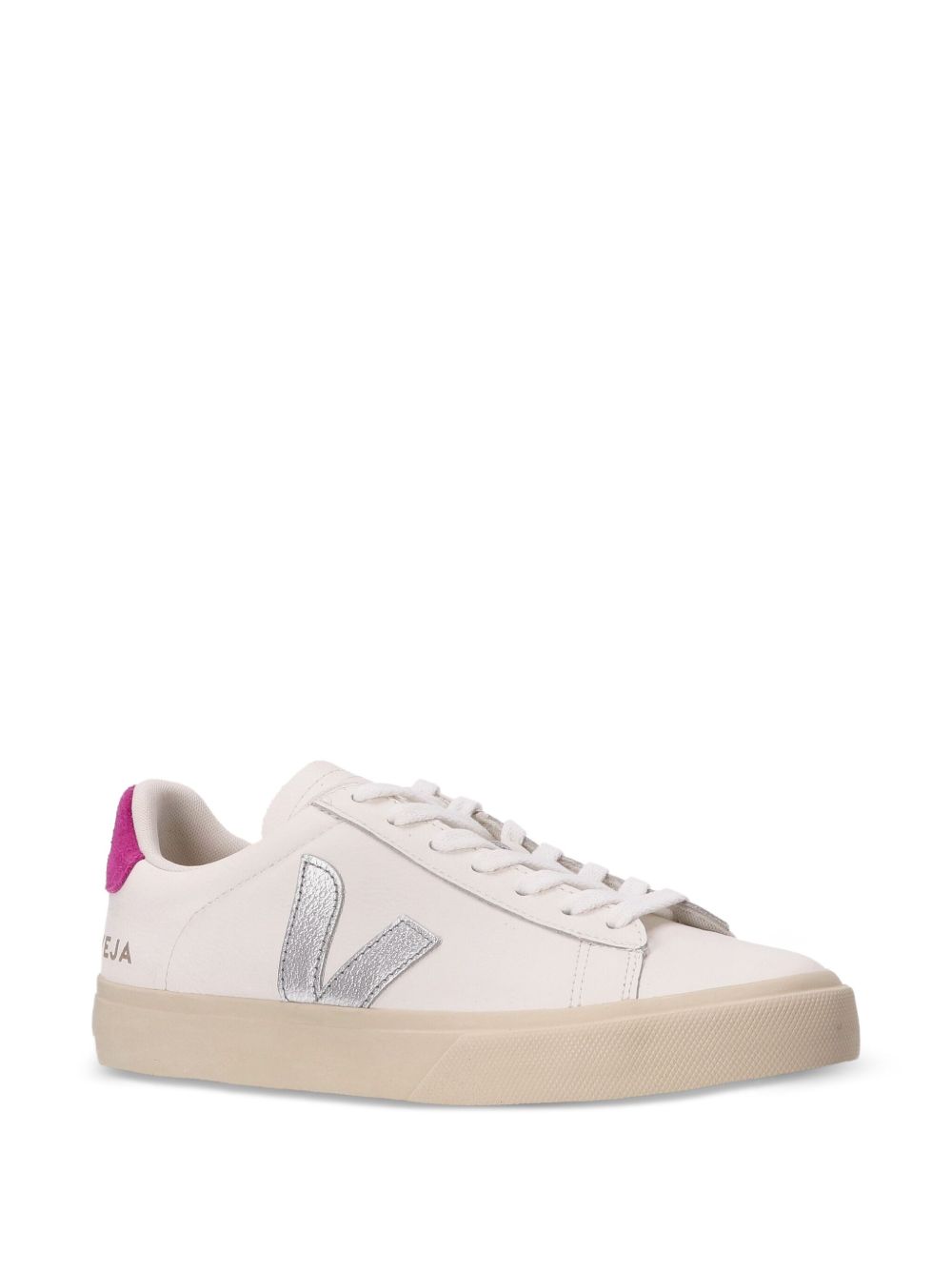 Low-Top Sneakers with Metallic Silver Logo