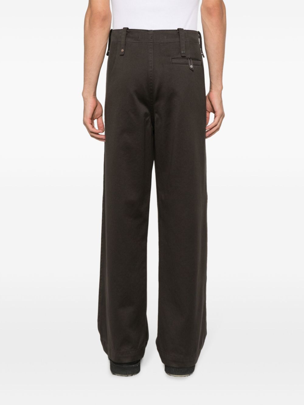 Relaxed Fit Brown Cotton Pants
