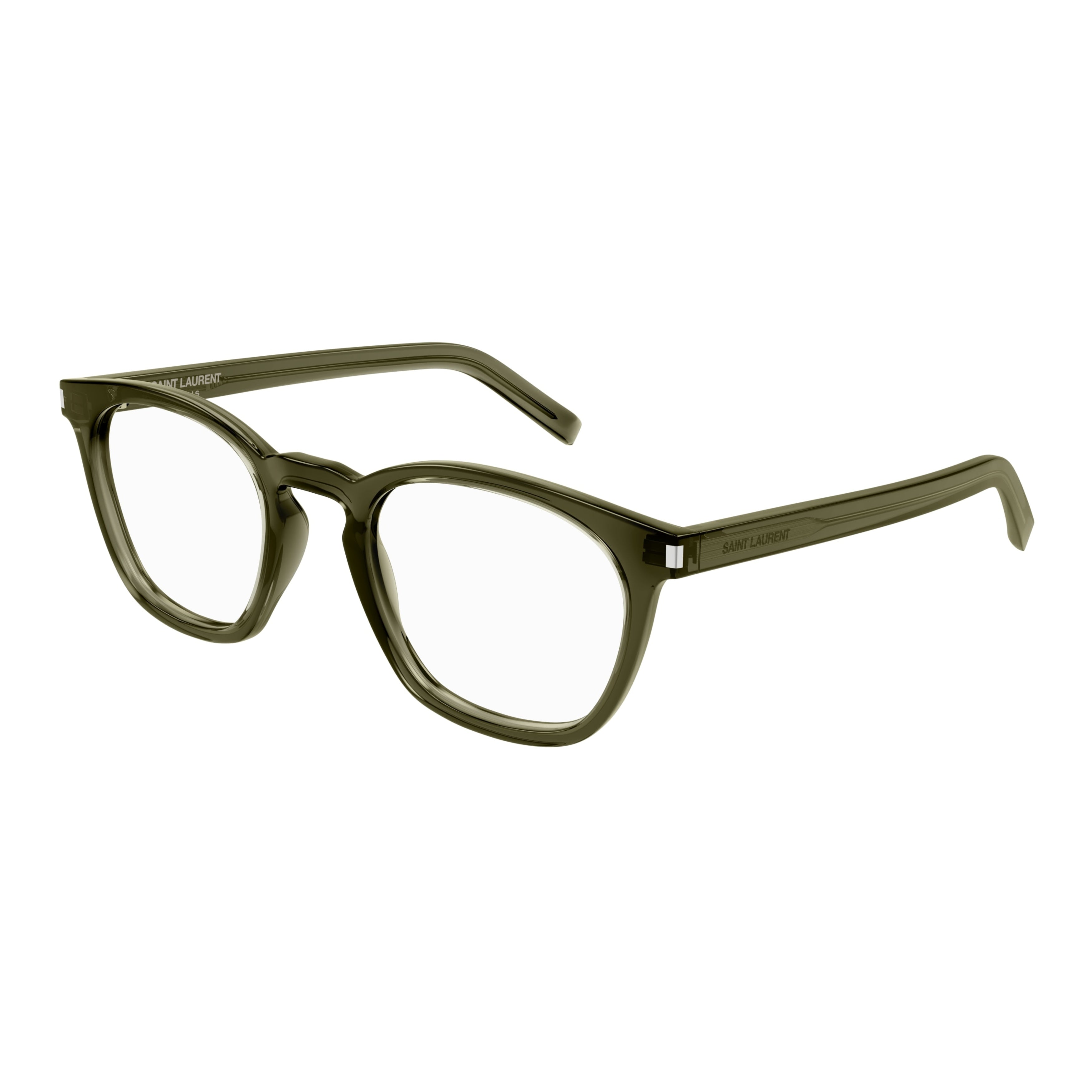 Sl 28 Opt Translucent Olive Green Square Frame Eyeglasses