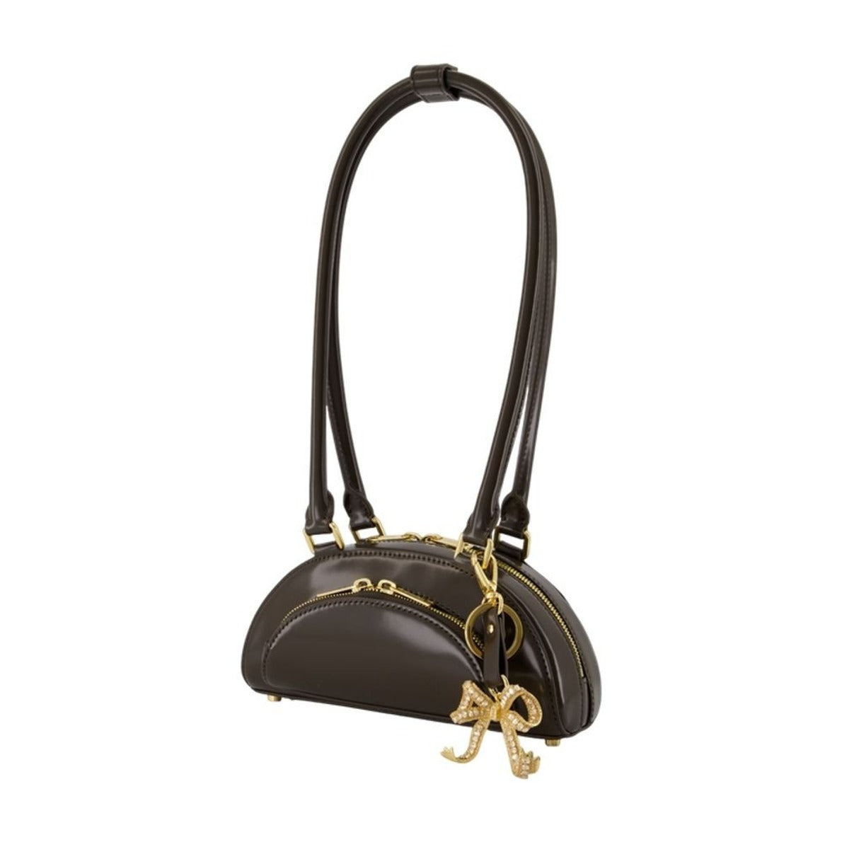 Mini With Charm Shoulder Bag - Leather - Brown