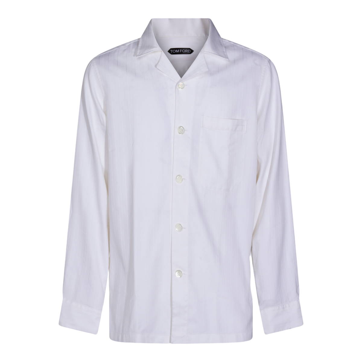Classic Beige Button-Down Shirt With Tailored Fit